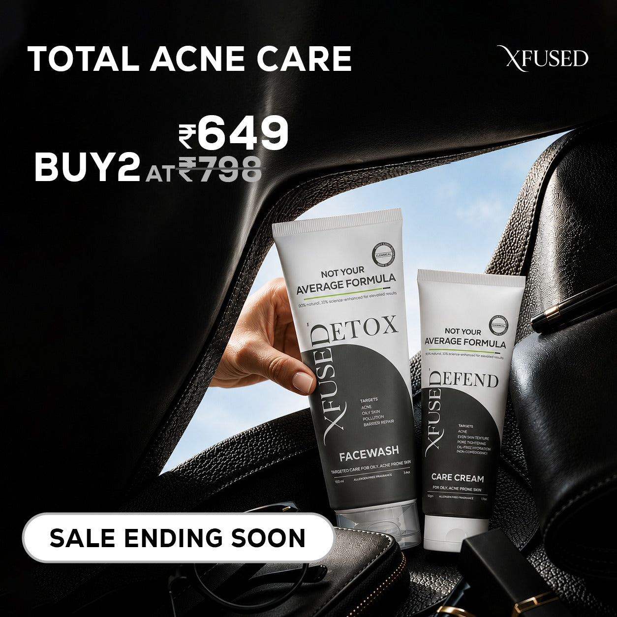 Total Acne Care : Detox Facewash (100ml) + Defend Oil-free Moisturiser (50gm)